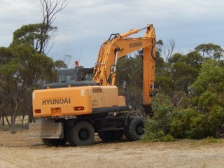 Excavator on the truck